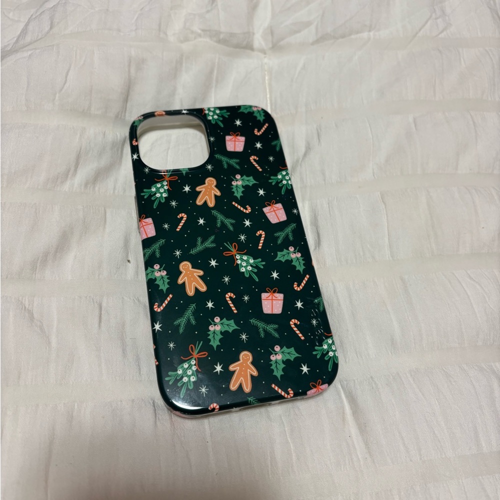 Christmas Themed Green IPhone 15 Case